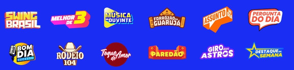 Sistema de logotipos dos programas da Guarujá FM