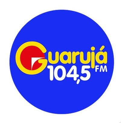 Logotipo Guarujá 104,5 FM em formato circular