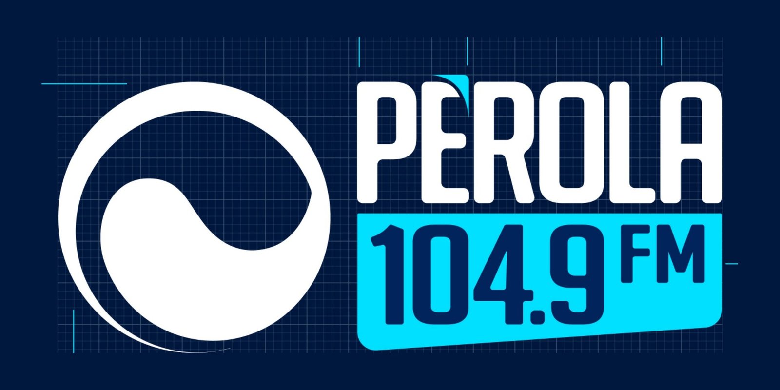 Marca Pérola FM aplicada em fachada