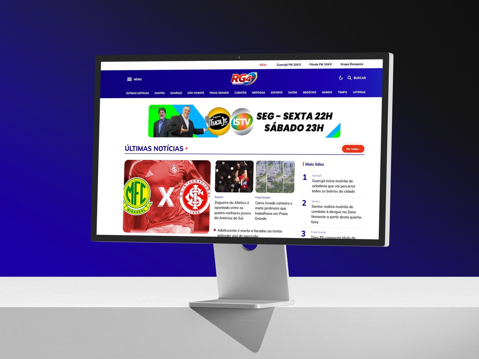 Site RG4 em um monitor